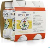 Nestlé Resource Junior Vanille Smaak Flesjes 4x200ml