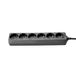 Adam Hall Accessories 8747X6M3 6-voudig plastic stekkerdoos zonder schakelaar, 3M zwart