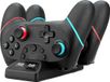 Octronic Pro Controller Set - 2 x bluetooth game controller met oplaadstation - geschikt voor Nintendo Switch - zwart