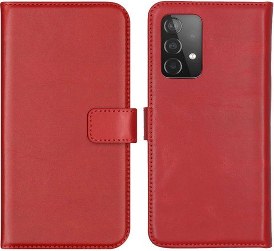 Selencia Echt Leren Bookcase voor de Samsung Galaxy A52(s) (5G/4G) - Rood