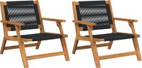 vidaXL Relaxstoel Zwart Massief Acacia Hout