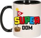Bellatio Decorations Cadeau koffie/thee mok voor oom - zwart - super Oom - 300 ml