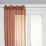Merkloos Moly Gordijn - Vitrage Gordijnen - Sheer Curtains – Lichtdoorlatende Raamgordijnen - Moderne Raamdecoratie voor Woonkamer & Slaapkamer - Polyester - 135 x 240 cm - Terracotta