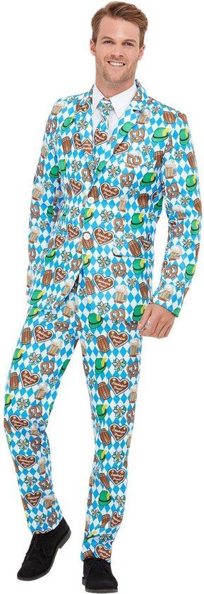 Smiffys Oktoberfest Suit Blauw - Maat XL - Mannen
