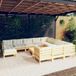 Prolenta Maison Exclusive - Tuinset voor 12 personen, met crèmekleurige kussens, van grenenhout