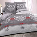 Housse de couette pour lit deux personnes Gris Hiver