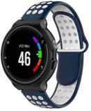 By Qubix - Siliconen sportbandje - Blauw + wit - Geschikt voor Garmin Approach S20