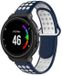 By Qubix - Siliconen sportbandje - Blauw + wit - Geschikt voor Garmin Approach S20