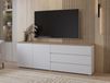 Mauvella Meuble tv-hifi MODOK 3 portes 3 tiroirs blanc/chêne