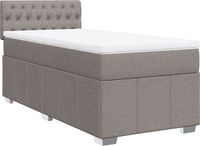 vidaXL Boxspringbed met matras, taupekleurig, 100x200 cm, met stoffen bekleding