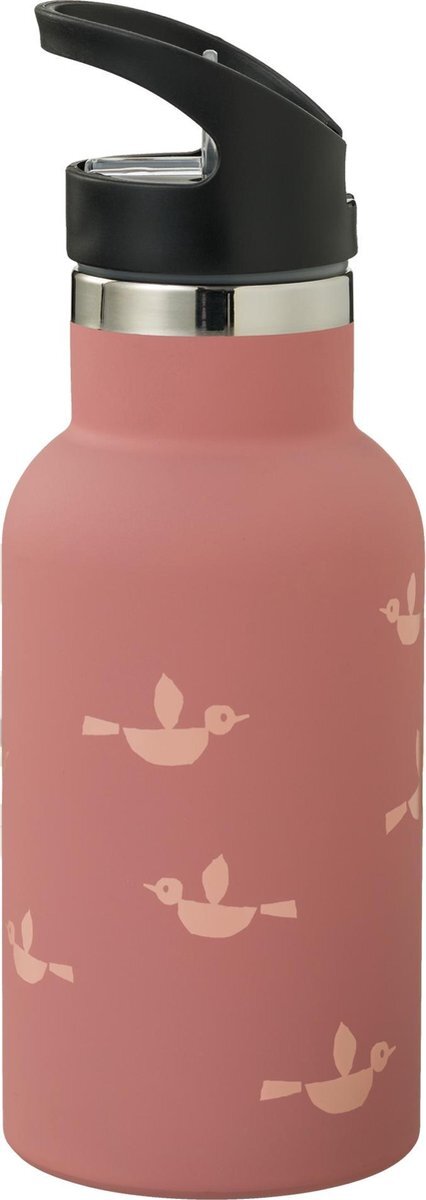 Fresk thermofles 350 ml + navulverpakking vogels roze