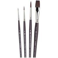 Winsor & Newton Galeria Acrylpenseelset, 4 stuks, Synthetisch haar, Zwart