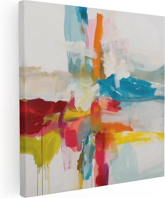 Artaza Canvas Schilderij Abstract Kunstwerk - 30x30 cm - Multikleur