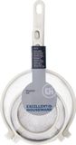 Excellent Houseware Keuken vergieten set - 3-delig - kunststof - metalen handvat - 3 formaten - wit