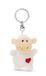 Sleutelhanger schaap met hartje 5cm - wit