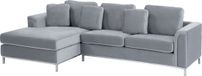 Beliani OSLO Canapé d'angle - Gris clair - Côté droit - 270 cm - Velours