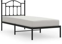 vidaXL Bedframe met hoofdbord metaal zwart 90x190 cm