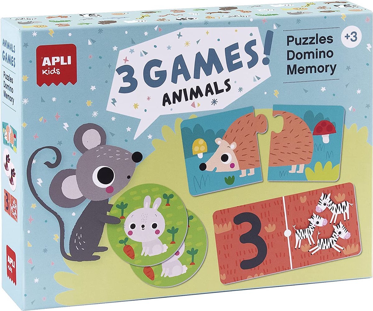 Apli Kids - Dieren Puzzel - Domino & Memory