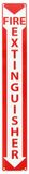 NMC M39A Beperkt Gebied Teken, Legende "FIRE EXTINGUISHER", 4" Lengte x 24" Hoogte, Aluminium 0.040, Rood op Wit