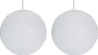 Spaas Rustieke Bolkaars - Wit - 2 Stuks - Ø 8 cm - 24 Branduren