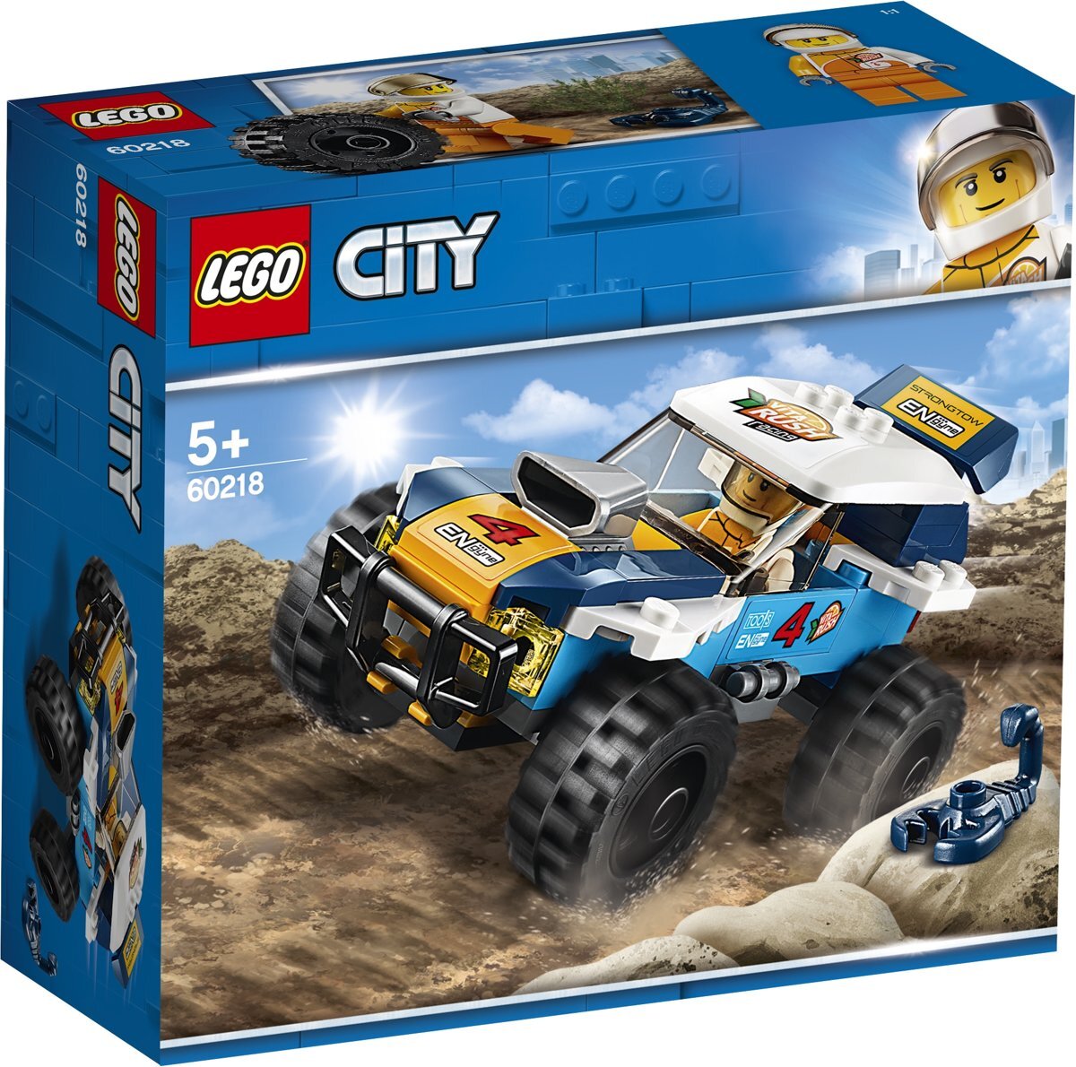 lego City Woestijn Rallywagen 60218 Race door de woestijn achter het stuur van de coole woestijn rallywagen