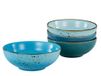 CreaTable, 23430 Serie Nature Collection Aqua Smoothibowl Set van 4 kommen van aardewerk, vaatwasser- en magnetronbestendig, kwaliteitsproductie
