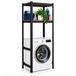 Merkloos Relaxdays Wasmachine rek - 150x70x40 cm - 400 kg - zwart-bruin