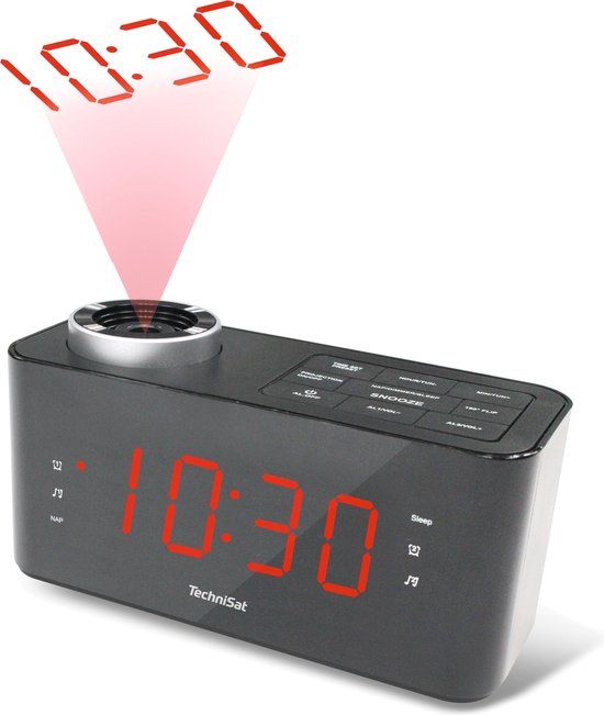 TechniSat DIGICLOCK 3 - FM wekkerradio met projectieklok - Zwart