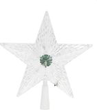Gerimport Kerstster piek verlicht - gekleurde knipperende LED verlichting - 22,5 cm - kunststof