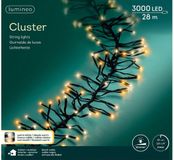 Lumineo Cluster Kerstverlichting 3000 LED 28 meter Warm Wit/Koel Wit Zwart Snoer