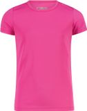 CMP Meisjes T-shirt, Ronde hals, Korte mouw, Polyester, Roze, 12 jaar
