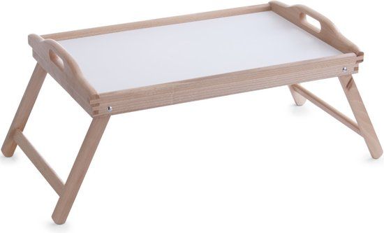 ZELLER Ontbijt-op-bed-dienblad - 50 x 30 cm - Grenen hout - Lichtbruin