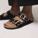 Birkenstock Arizona Rivet Black Dames Suède Slides Maat 40