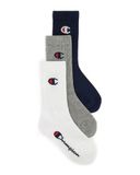 Champion Sokken (3 stuks) voor kinderen en jongeren, marineblauw, wit, lichtgrijs gemêleerd, 31-34