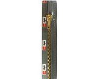 Opti Prym Ritssluiting Metaal 6mm Goud (niet deelbaar) Donker Grijs #002 20 cm