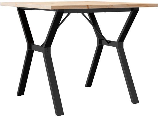 vidaXL Eettafel Y-frame 90x90x75 cm massief grenenhout en staal
