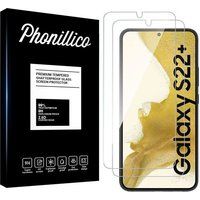 Phonillico® Samsung S22 PLUS 5G Gehard Glas Screenprotector [Pack 2]