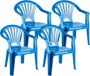 Plastic Forte 6x pièces bleues chaise pour enfants 50 cm