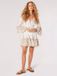 Apricot Mini-jurk met glanzende paisleyprint