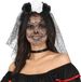 Merkloos Halloween thema diadeem met bloemen en sluier