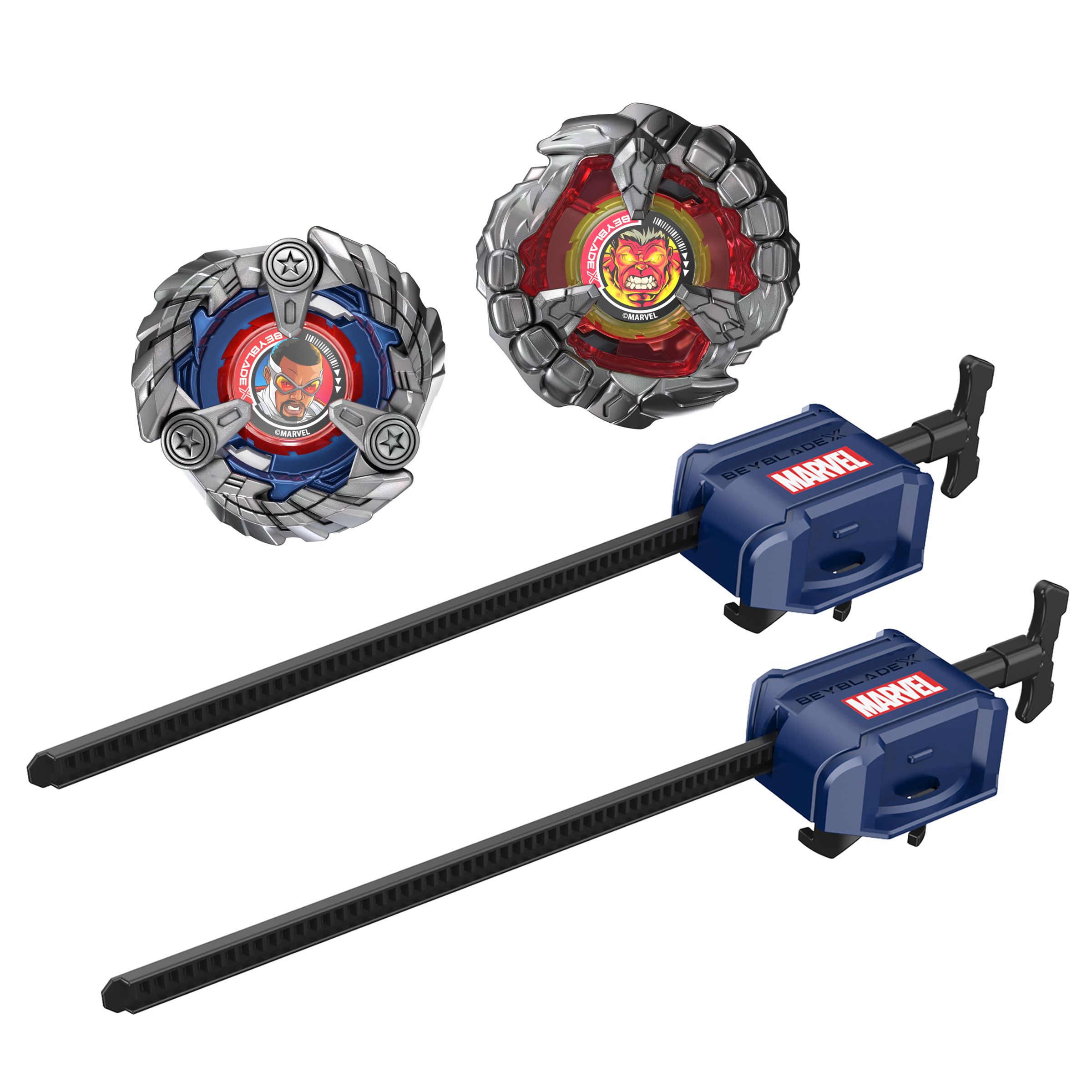 Beyblade X and Marvel Collab Captain America 4-70GB vs. Red Hulk 1-80R