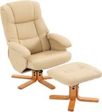 Homcom Relaxfauteuil met voetenbank - Beige