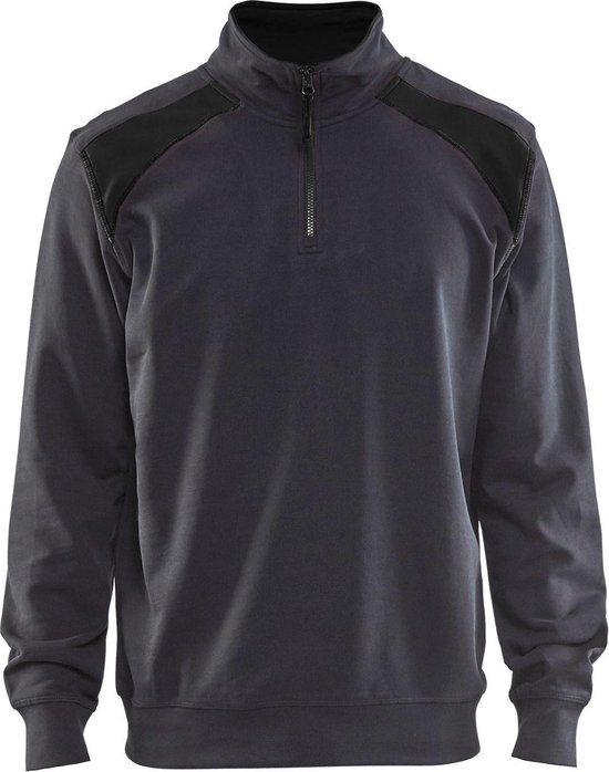 Blåkläder Sweater halve rits Medium Grijs/Zwart maat XS