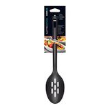 Chef Aid Zwarte nylon serveerlepel met sleuf, BPA-vrij keukengerei voor gebruik met antiaanbakgerei, perfect voor het serveren en aftappen van een brede selectie voedsel, wordt geleverd in zwarte