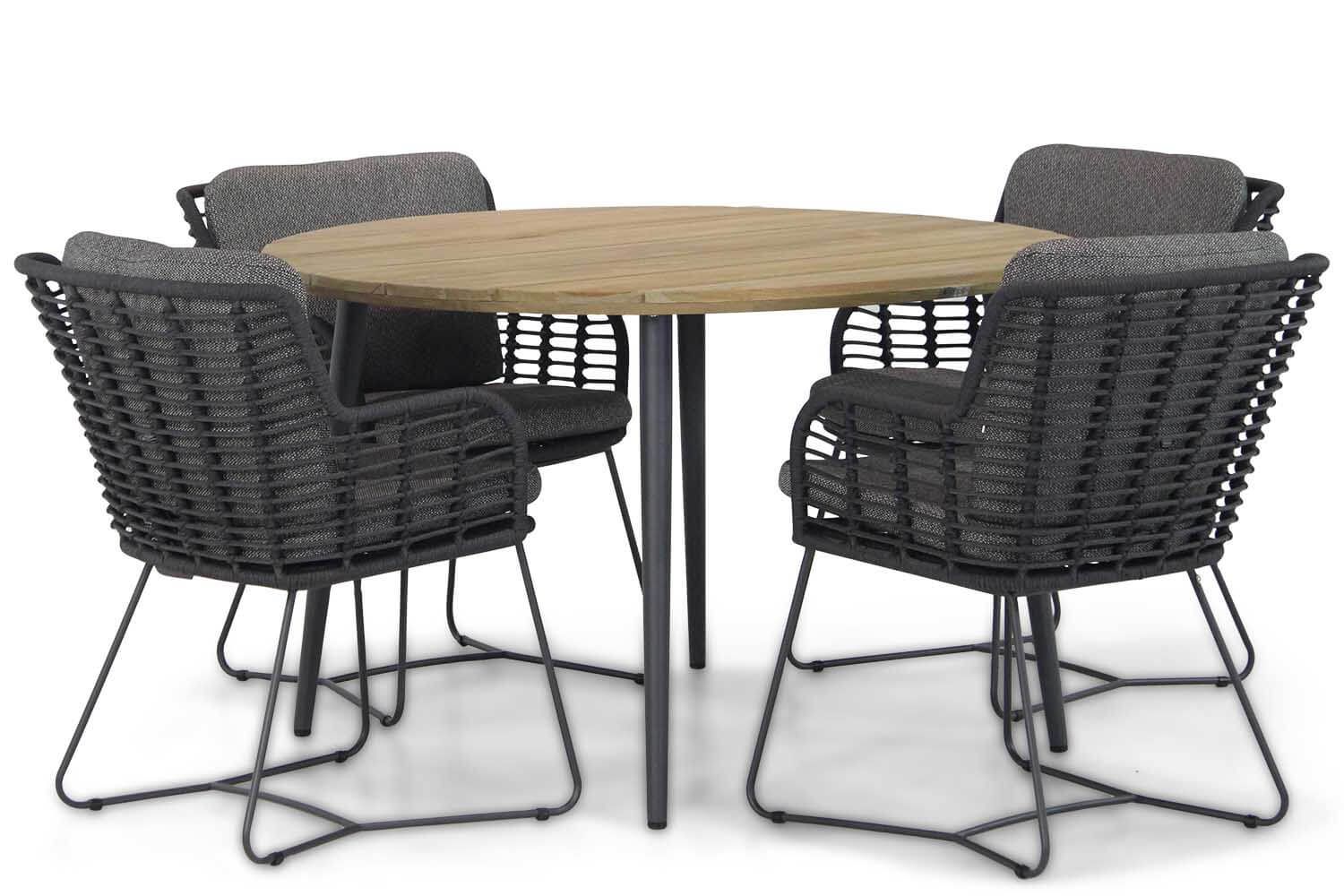 4 Seasons Outdoor Fabrice/Montana 130 cm rond dining tuinset 5-delig - 7434221060087
