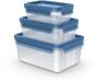 Emsa Clip & Close Eco set de récipients alimentaires, 3 pièces, 0,55/1,0/2,2 L, bleu