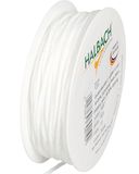 Halbach Seidenbänder Elastisch elastiek | breedte: 3 mm lengte: 30 m | rubberen koord om zelf armbanden te maken | kleur: wit