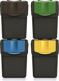 Keden Prosperplast Keden SORTI BOX - Afvalbakken Set - 4x20L - Zwart