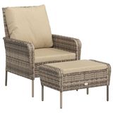VidaXL Tuinstoel Terras Gecapitonneerde zitting Polyester Beige