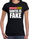 Bellatio Decorations Foute humor Kerst T-shirt breaking news fake - dames - zwart XL